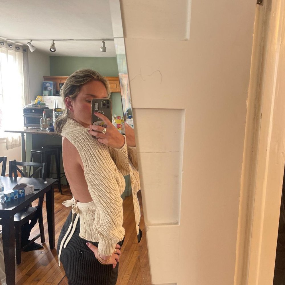 zara open back sweater